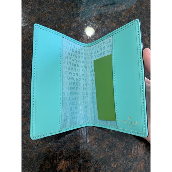 Kate Spade Turquoise Blue Passport Holder Wallet - Picture 4 of 7